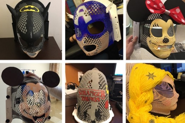 Pediatric radiation therapy masks created by our  Radiation Therapists.